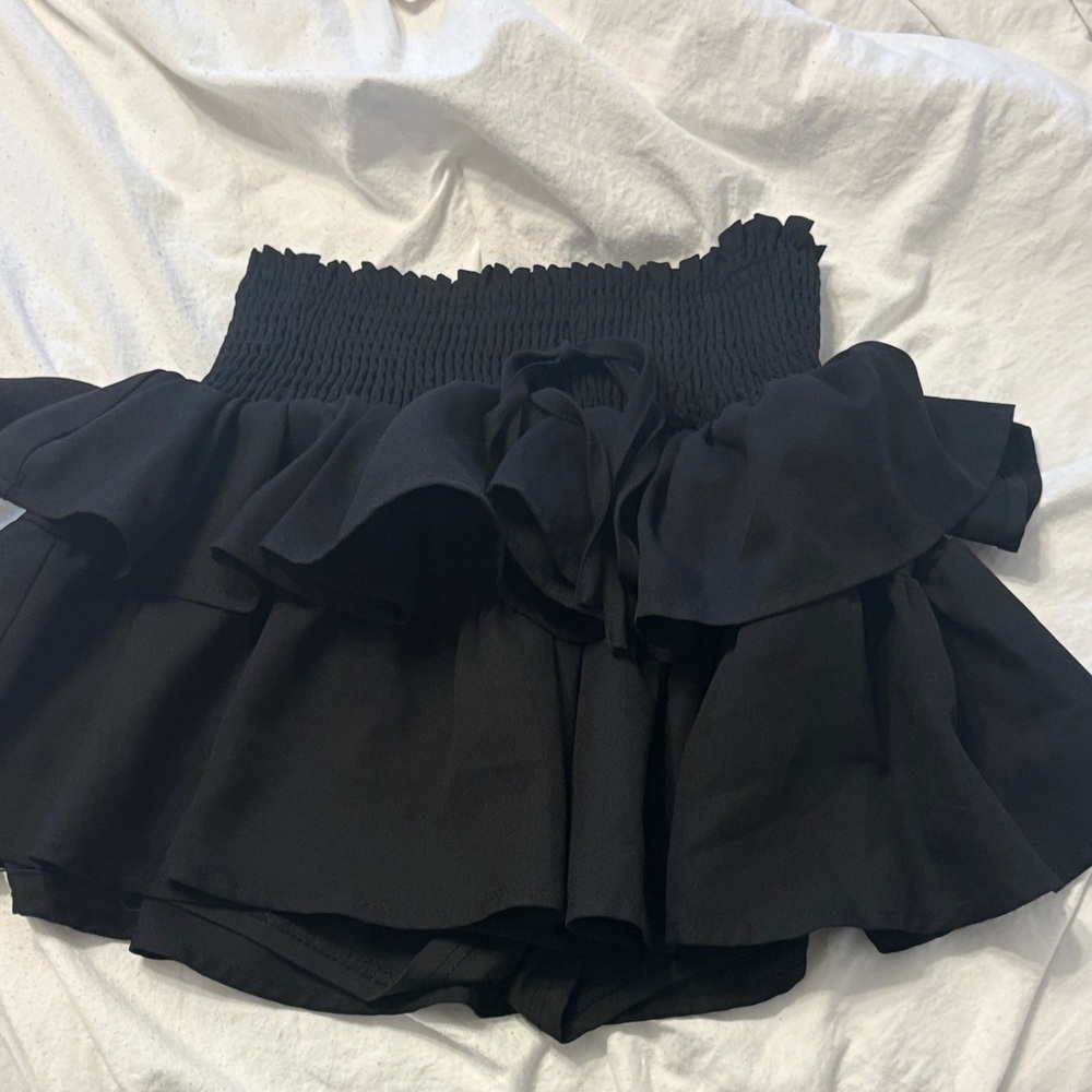 Black Ruffled Skirt with built in shorts